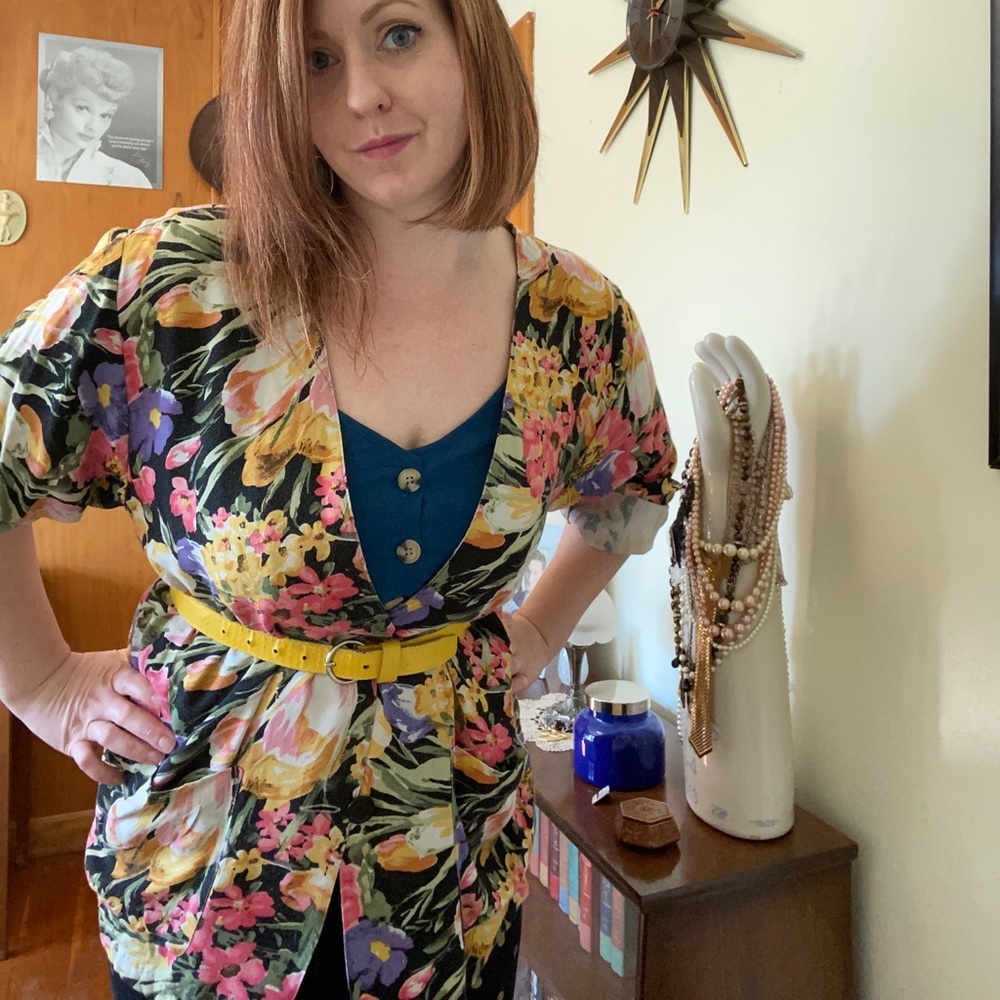 Vintage 80s/90s Floral Silk Cotton Jacket